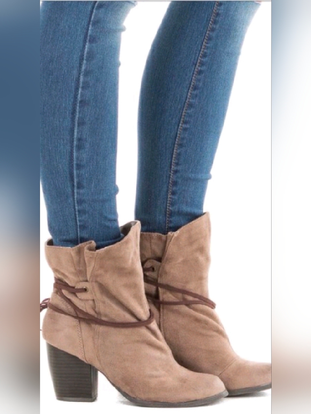 Casual Slouch Ankle Boots in Taupe